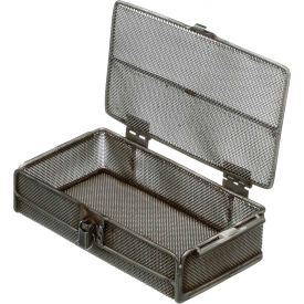 Marlin Steel Mesh Basket w/ Lid Stainless Steel 10-1/4