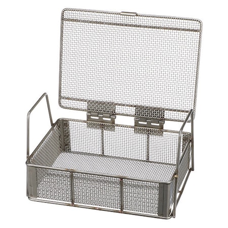 Rectangular Parts Washing Basket, #10 Mesh Size, Stainless Steel, Silver MPN:00-00368220-38