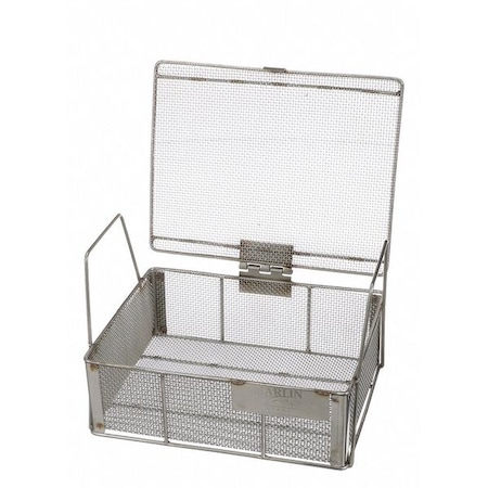 Rectangular Parts Washing Basket, #10 Mesh Size, Stainless Steel, Silver MPN:00-00368221-38