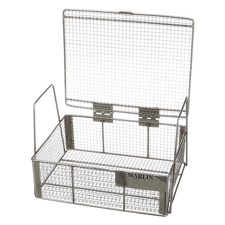 Rectangular Parts Washing Basket, #4 Mesh Size, Stainless Steel, Silver MPN:00-00368223-38