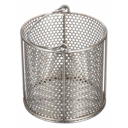Round Parts Washing Basket, #4 Mesh Size, Stainless Steel, Silver MPN:00-00368226-38