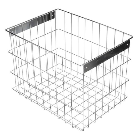 Rectangular Storage Basket, 1-3/8 in Opening Mesh Size, Stainless Steel, Silver MPN:00344003-31