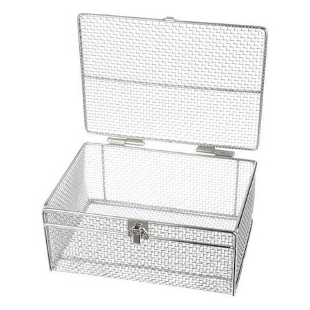 Rectangular Parts Washing Basket, #4 Mesh Size, Stainless Steel, Silver MPN:00368050-31