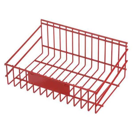 Rectangular Storage Basket, Steel, Red MPN:01431010-05