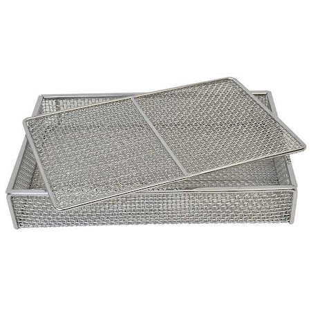 Rectangular Parts Washing Basket, #4 Mesh Size, Stainless Steel, Silver MPN:02035002-38