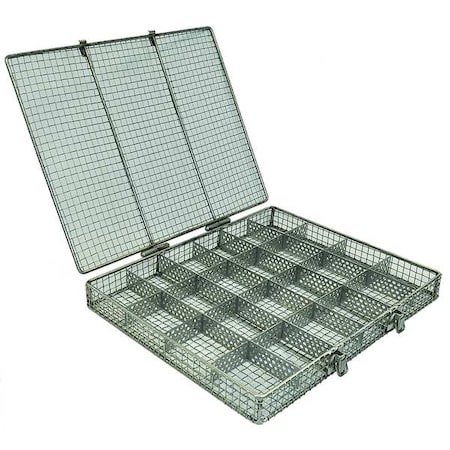 Rectangular Parts Washing Basket, #2 Mesh Size, Stainless Steel, Silver MPN:02035003-38