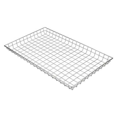 Rectangular Storage Basket, 1-3/8 in Opening Mesh Size, Steel, Silver MPN:129-12