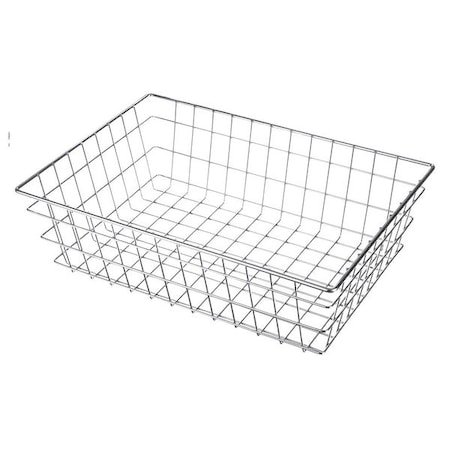 Rectangular Storage Basket, Steel, Silver MPN:152-12
