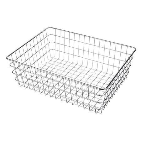 Rectangular Storage Basket, Steel, Silver MPN:153-12