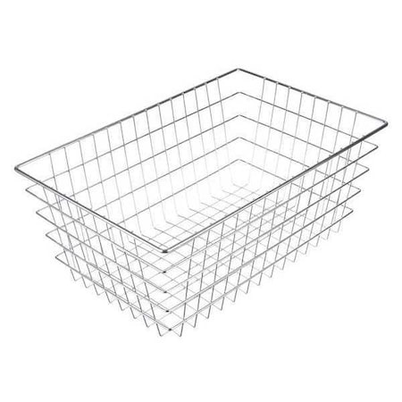 Rectangular Storage Basket, Steel, Silver MPN:155-12