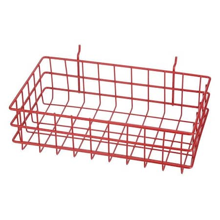 Rectangular Storage Basket, Steel, Red MPN:923-05
