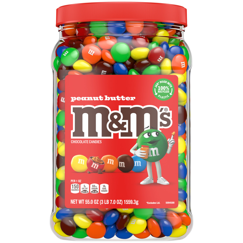 M&Ms Peanut Butter Milk Chocolate Candy Jar, 55 Oz MPN:369856