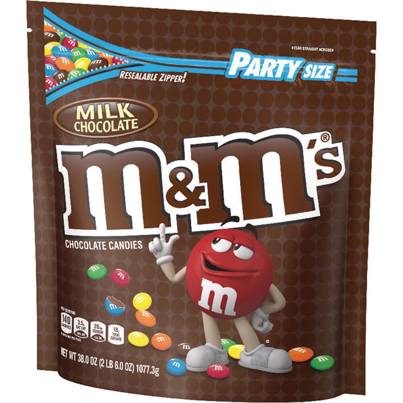 M&Ms Milk Chocolate Candies - Milk Chocolate - 2.37 lb - 1 / Bag MPN:M&M PLAIN 38OZ