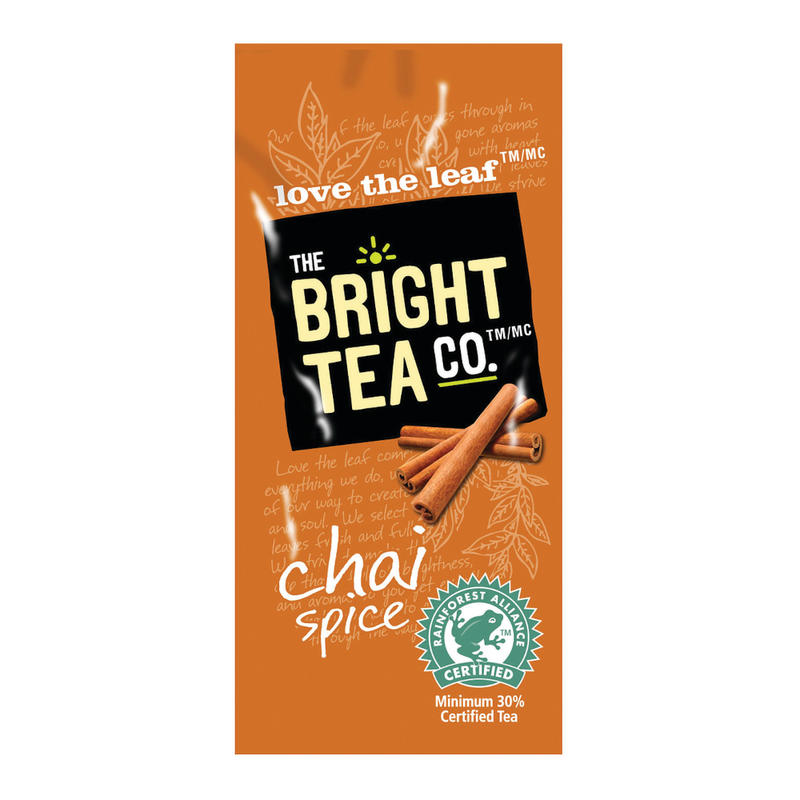 The Bright Tea Co. Chai Spice Tea, Single-Serve Freshpacks, 0.25 Oz, Box Of 100 MPN:B501