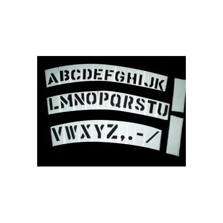 Letter Stencil Set, 32 Pieces, 3 in, Number, Mylar Plastic, White MPN:CCSMYL3