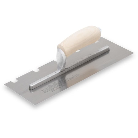 Notched Trowel, Curved Hndl, 1/2