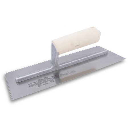 Notched Trowel, Wood Handle, 7/32