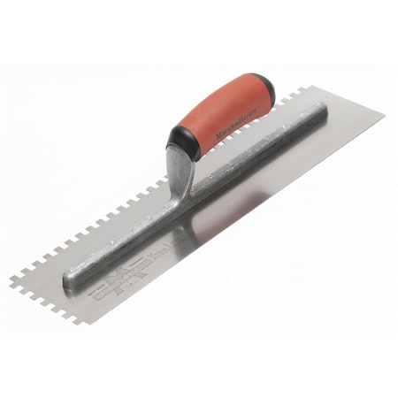 Notched Trowel, Sq Hndl, 1/4