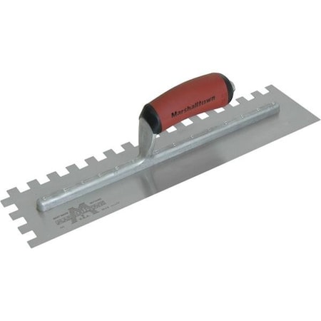 Notched Trowel, Sq Hndl, 1/2