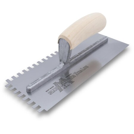Notched Trowel, U-Handle, 1/4