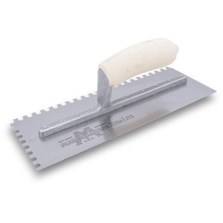 Notched Trowel, U-Handle, 1/4