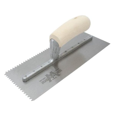Notched Trowel, V-Wood Hndl, 1/2