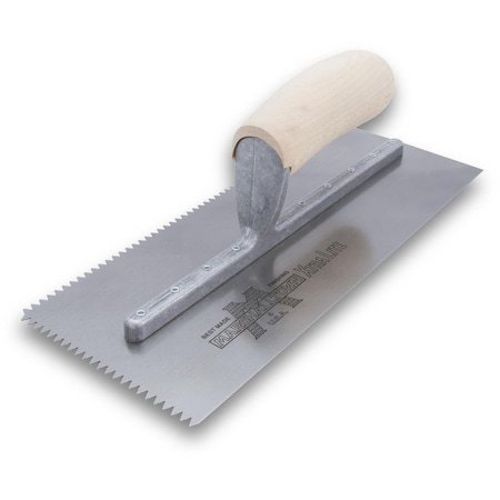 Notched Trowel, V-Wood Hndl, 3/16
