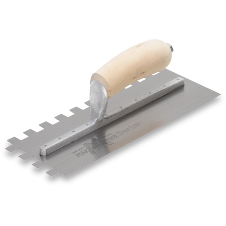 Notched Trowel, Sq Hndl, 1/2
