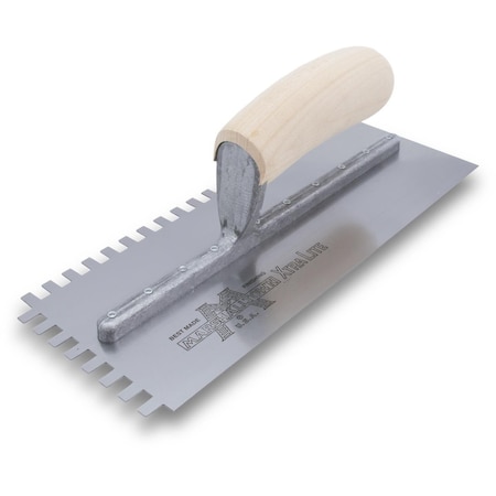 Notched Trowel, Sq Hndl, 1/4