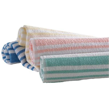Pool Towel, 70 in L, Peach/White Stripe MPN:7133187