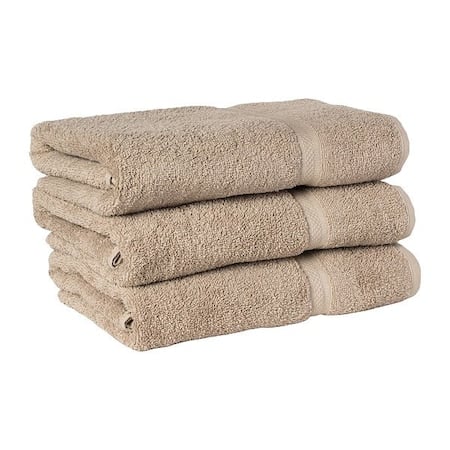 Bath Towel, 52 in L, Khaki MPN:7135302