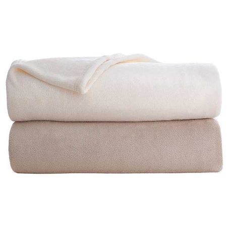 Fleece Blanket, Queen, 90x90 In., Khaki, PK4 MPN:1B08101
