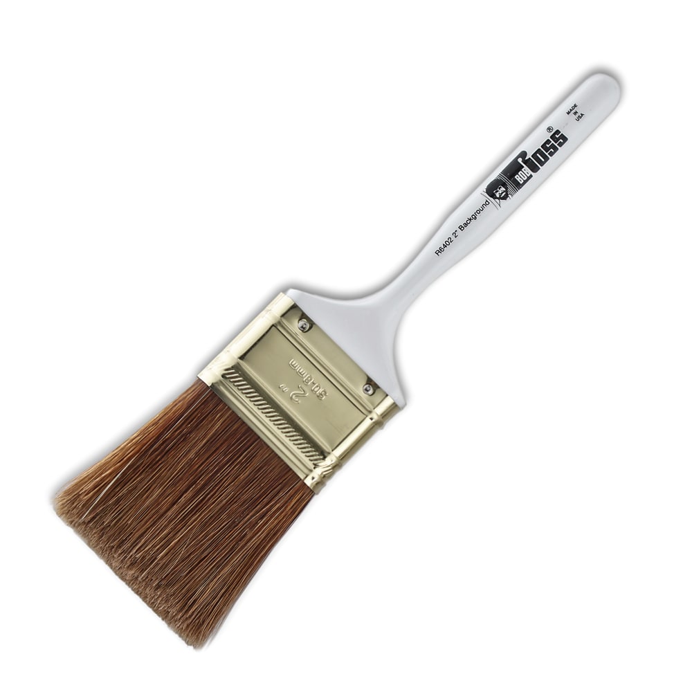 Bob Ross Paint Brush, 2in, Background Bristle, White MPN:R6402