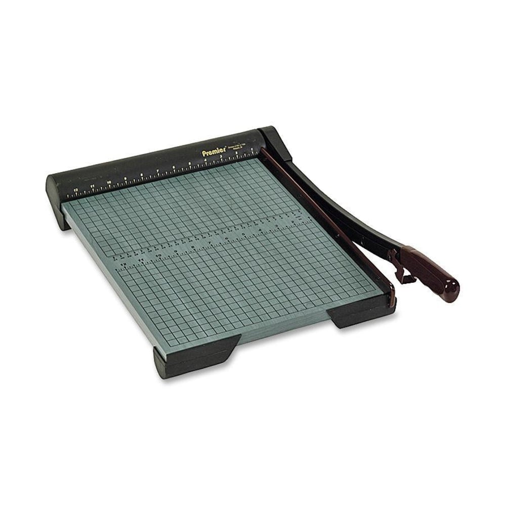 Premier Heavy-Duty Wood Base Paper Trimmer, 15in, Green MPN:W15