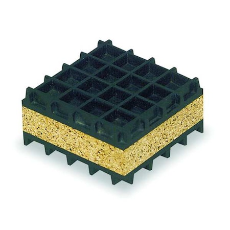 Vibration Isolator Pad, 1 in H, PK2 MPN:4C976
