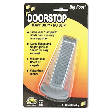Doorstop, Nonslip Rubber, Gray MPN:00941
