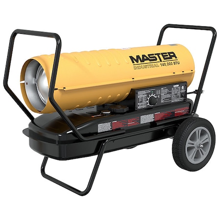 Portable Oil and Kerosene Torpedo Heater, Diesel, Kerosene, 540 cfm, 3, 500 sq ft Heat Area 10 gal MPN:140TMHD-KFA