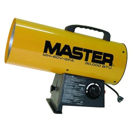 Forced Air Heater, Liquid Propane, 60, 000 BtuH, 300 cfm, 7 7/64 in Wx MPN:MH-60V-GFA