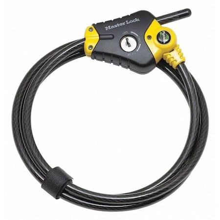 Cable Lock, 72 in, Steel, Black MPN:8413KA