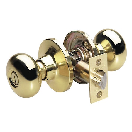 Knob Lockset, Biscuit Style, Polished Brss MPN:BC0103KA