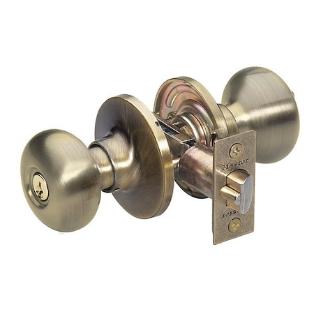 Knob Lockset, Biscuit Style, Antique Brass MPN:BC0105KA4S