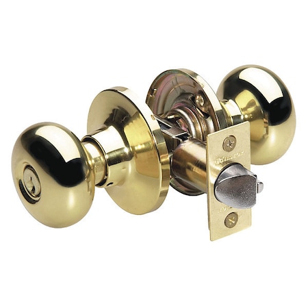 Knob Lockset, Biscuit Style, Polished Brss MPN:BC0203KA4