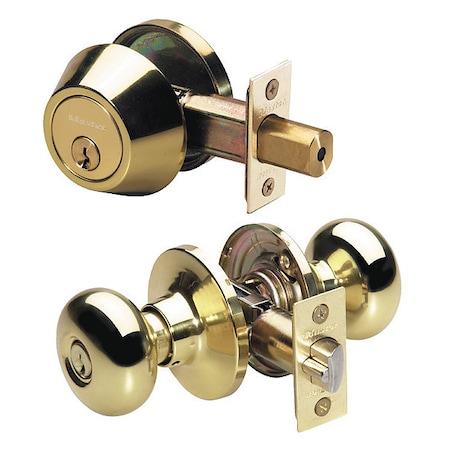 Knob Lockset, Biscuit Style, Polished Brss MPN:BCC0603KA4S