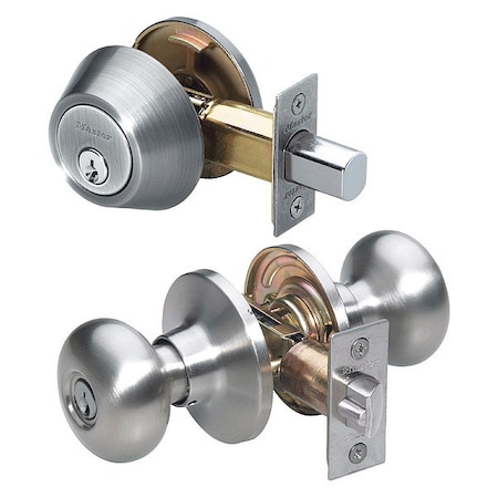Knob Lockset, Biscuit Style, Satin Nickel MPN:BCC0615KA4S