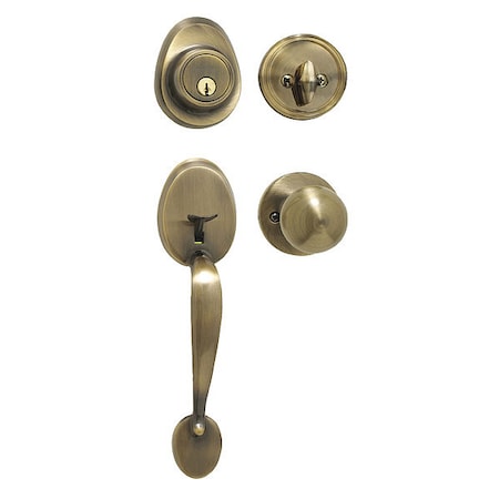 Knob Lockset, Biscuit Style, Antique Brass MPN:HDLBC0605KA4