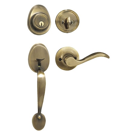 Lever Lockset, Antique Brass, Wave Style MPN:HDLWLLH0605KA4