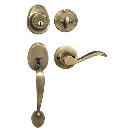Lever Lockset, Antique Brass, Wave Style MPN:HDLWLLH0605KA4S