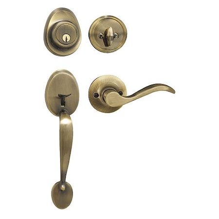 Lever Lockset, Antique Brass, Wave Style MPN:HDLWLRH0605KA4WK