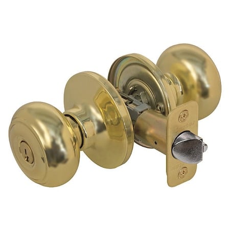 Knob Lockset, Rusk Style, Polished Brass MPN:RU0103KA4