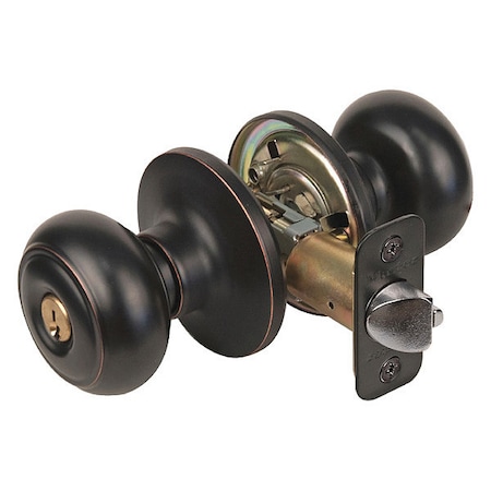 Knob Lockset, Rusk Style, Aged Bronze MPN:RU0112PKA4